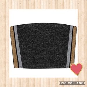 VS PINK Lurex Shine Tube Top Black With Stripes